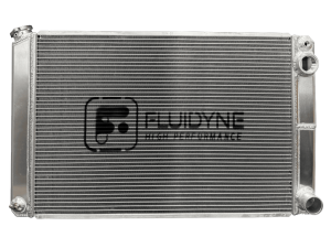 Chevy Fluidyne Racing 2 Row Liteweight Aluminum Dual Pass Radiator, 20 ORB Inlet 1.75" Outlet