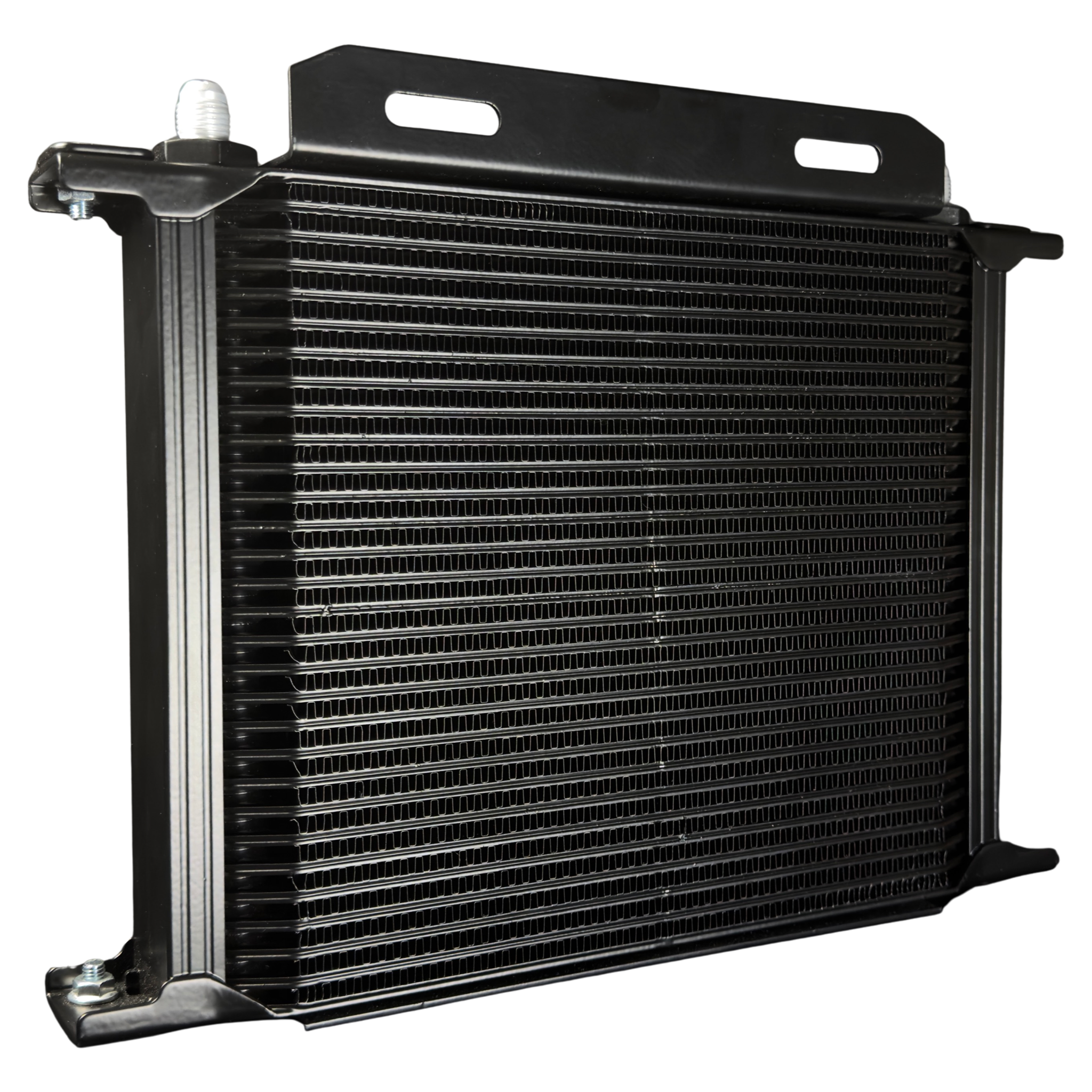 Fluidyne 30 Row Stacked Plate Cooler 13"x 14.75"x 5.6" Single 800 cfm 10" Fan-6an fittings 12amp 1 Fluidyne 30 Row Stacked Plate Cooler 13″x 14.75″x 5.6″